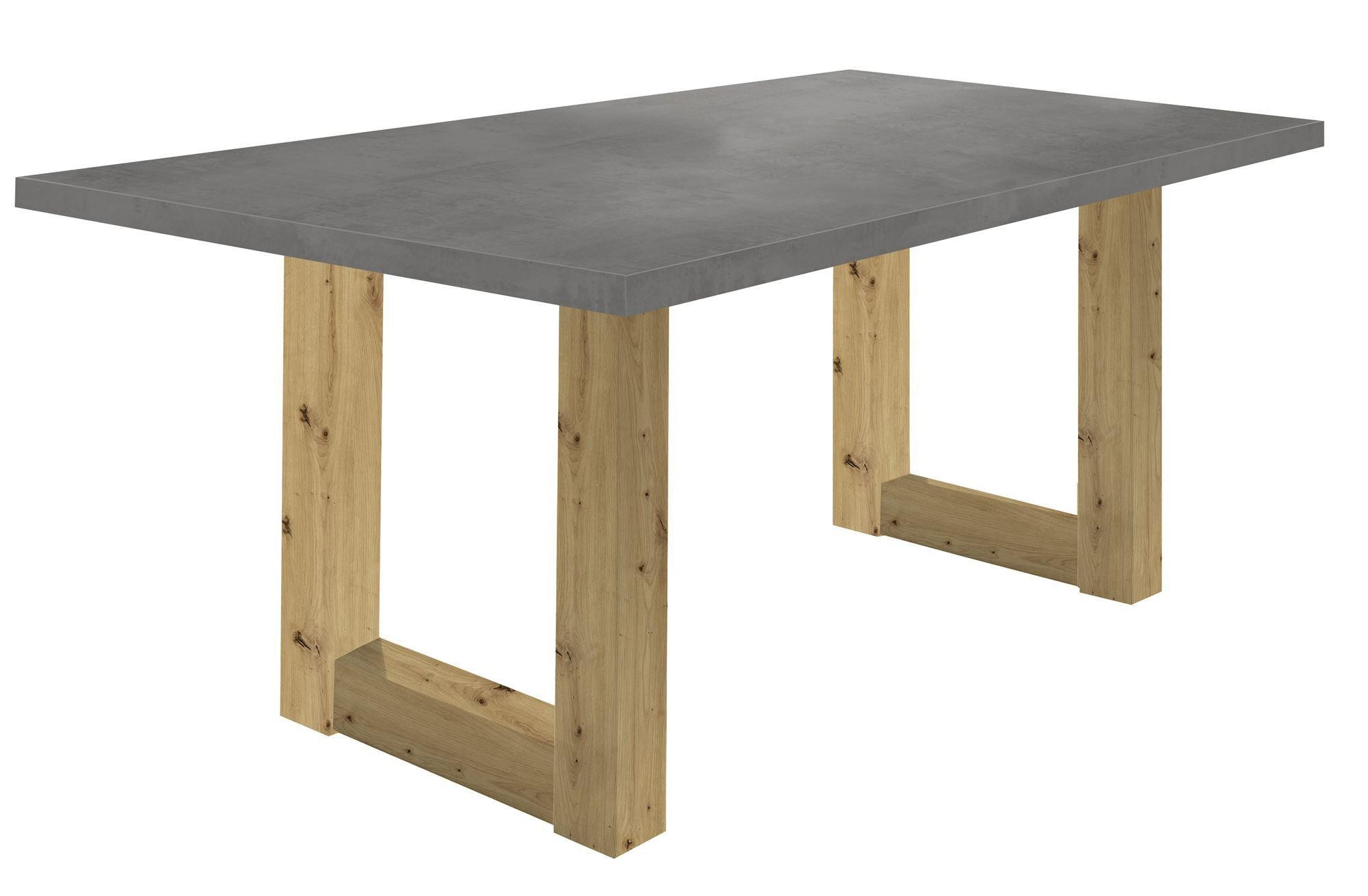 ESSZIMMERTISCH Eila 2 180 x 90 x 75 Esstisch Asteiche/Graphit - Grau, Holz (180/90/75cm) - 58aufmkessel