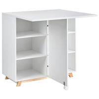 SEKRETÄR 80/40/80 cm klappbar Weiß Flomot - Hellbraun/Weiß, Holzwerkstoff (40/80/74cm) - Beliani