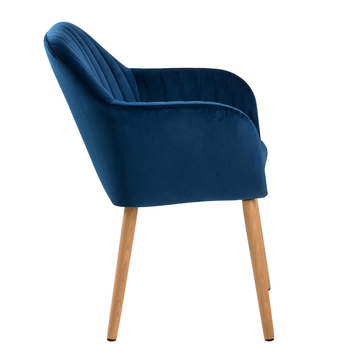ARMLEHNENSTUHL - Textil / Massivholz - Eichefarben/Dunkelblau, Eichenholz/Holz (57/83/61cm) - home24