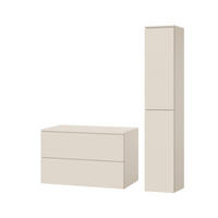 BADMÖBEL-SET Color Macadamia 2-Teilig (2S 80 + 2D 160) - Beige, Holzwerkstoff (110/160/45cm) - mzm24