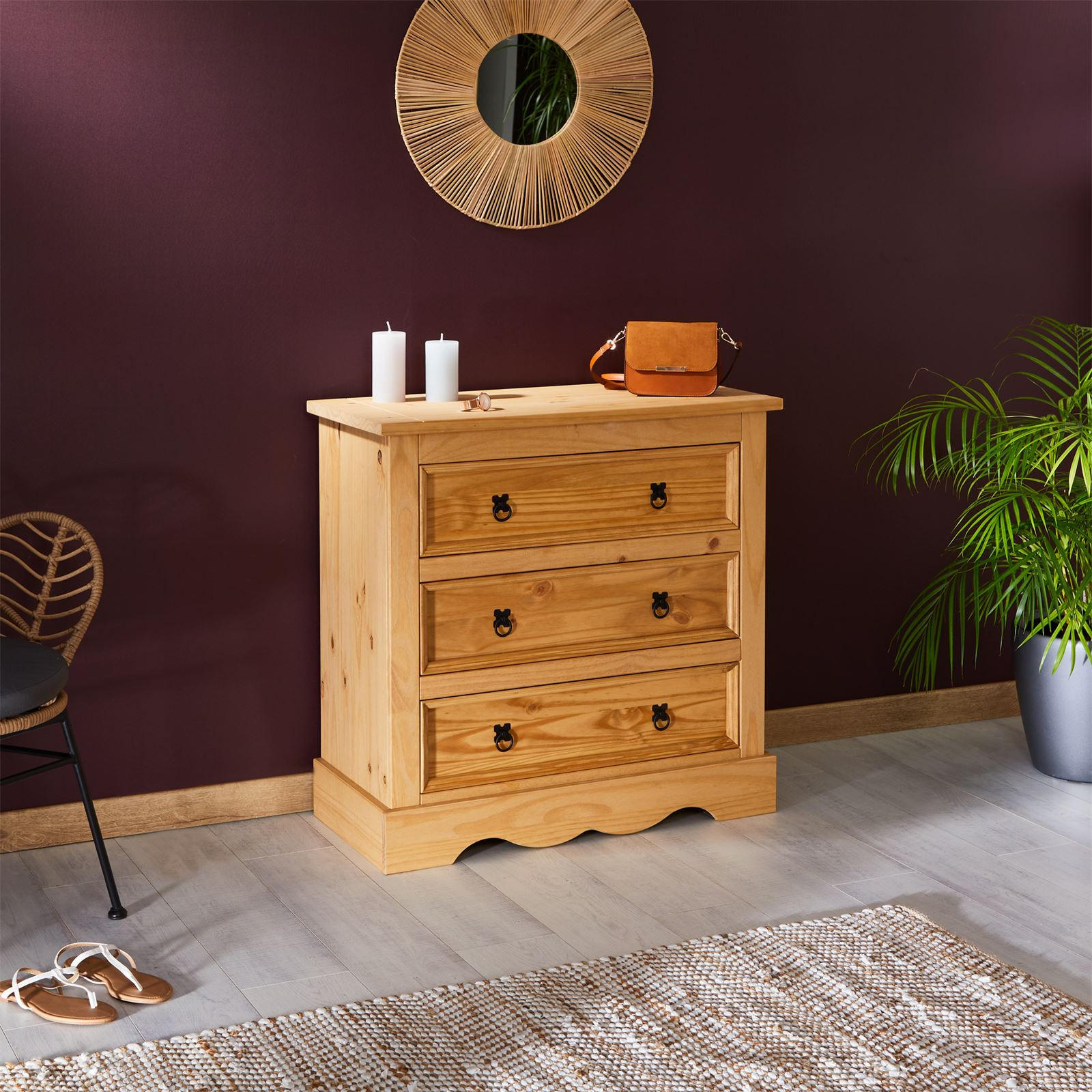 KOMMODE TEQUILA - Braun, Holz (88/86/44cm) - IDIMEX