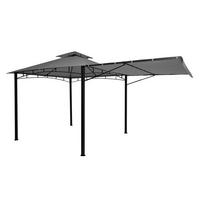 PERGOLA 275x490x250cm Grau bewegliche Seitenwand - Grau, Metall (490/275/250cm) - BERLINLODGE