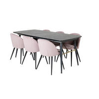 TISCHGRUPPE Altrosa - Rosa, Holzwerkstoff (85/76/180cm) - ebuy24