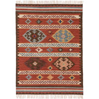 KELIM handgewebt Zohra Multicolor/Rot 200x300 cm - Multicolor, Textil (200/300cm) - benuta Pure