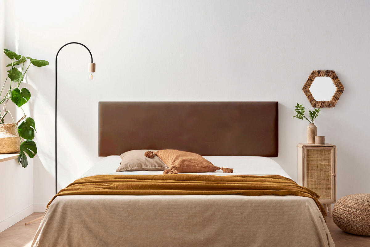 KOPFTEIL gepolstert NOVA Kunstleder 130x50x5 cm - Braun - Moonia - Braun, Holz (130/5/50cm)