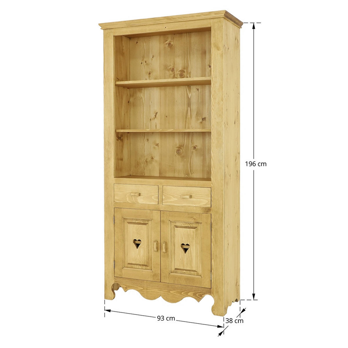 BÜCHERREGAL aus Massivholz MEXICANA - Honig, Holz (93/196/38cm) - Seart