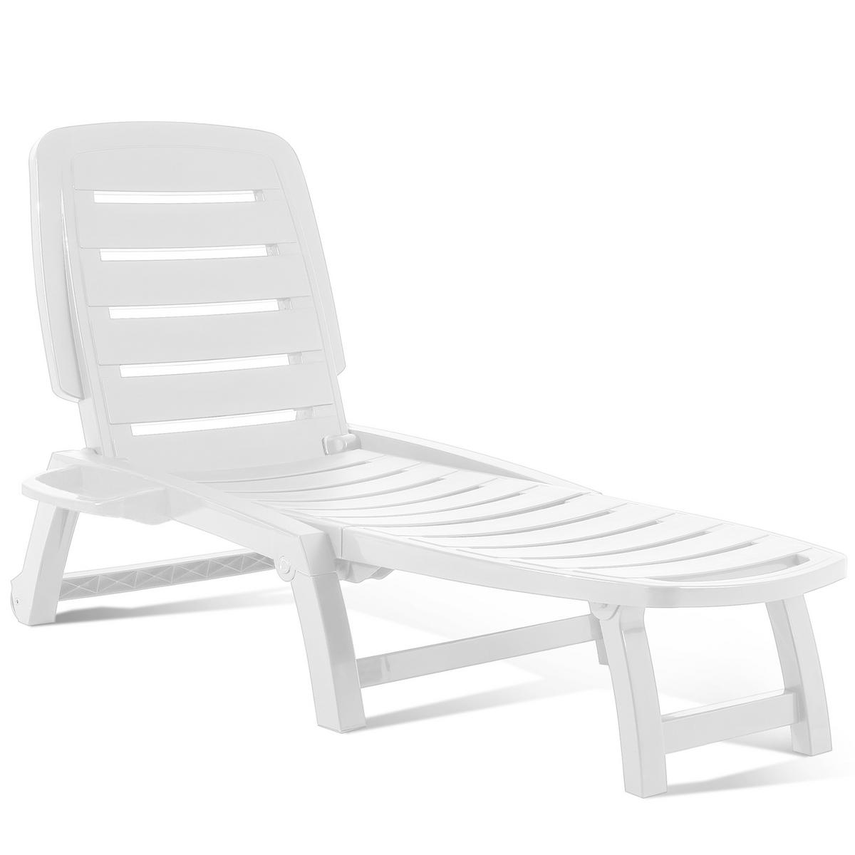 SONNENLIEGE BURRA, Weiß - Weiß, Kunststoff (64/87/146cm) - KONSIMO®