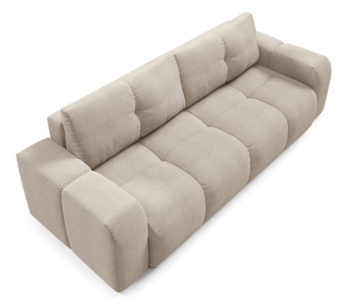 SOFA Beige SOHI Mit Schlaffunktion Und Bettkasten - Beige, Textil (259/90/99cm) - Sepro Meble