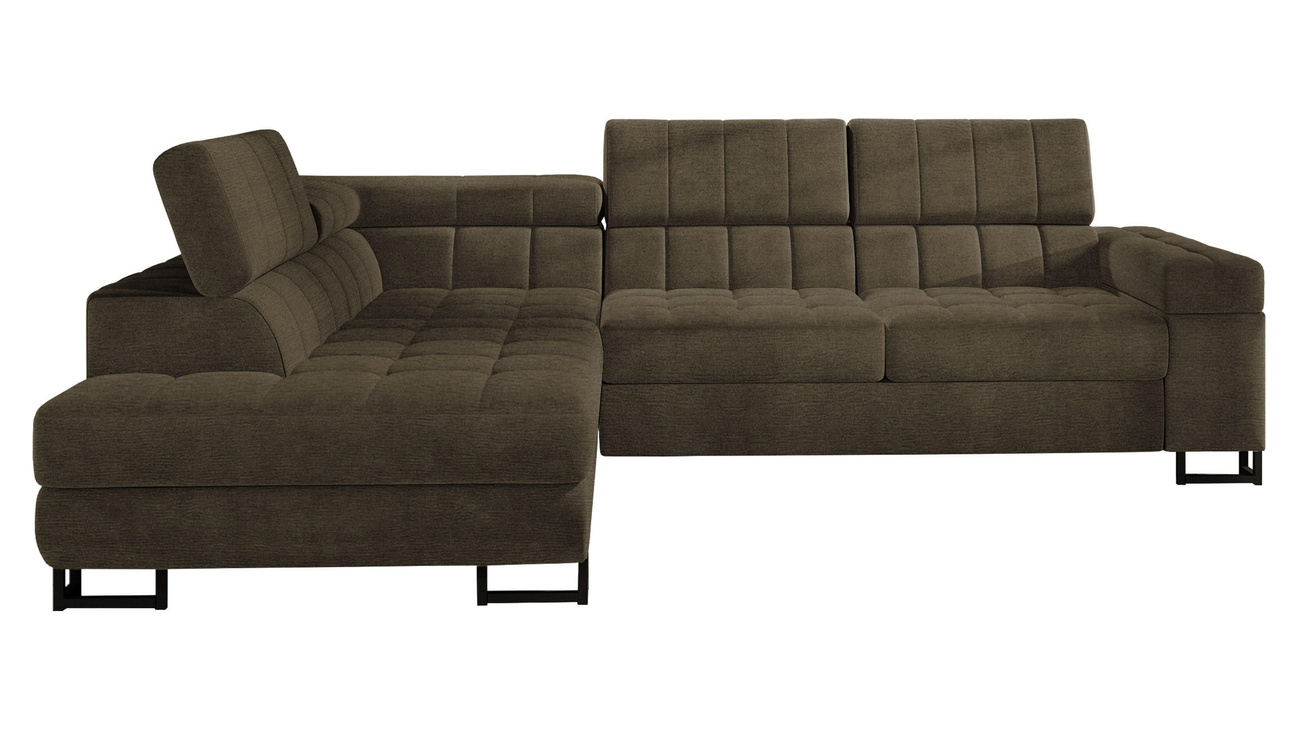 ECKSOFA Laris, Seite: Links - Schwarz/Braun, Holz/Textil (271/203cm) - MIRJAN24
