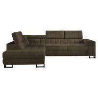 ECKSOFA Laris, Seite: Links - Schwarz/Braun, Holz/Textil (271/203cm) - MIRJAN24