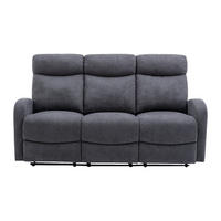 RELAXSOFA - 3 Personen - Stoff - Grau - Grau, Textil (180/100/95cm) - Vente-Unique