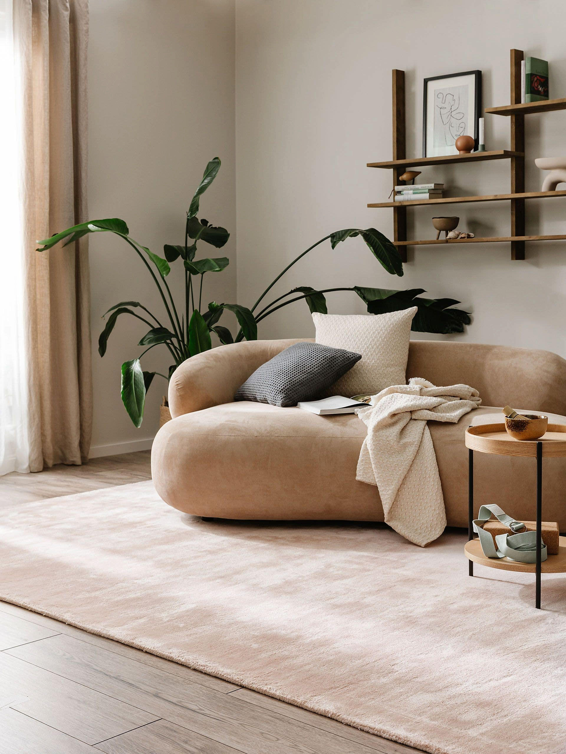 VISKOSETEPPICH Nela Rosa 160x230 cm - Rosa, Textil (160/230cm) - benuta Pure