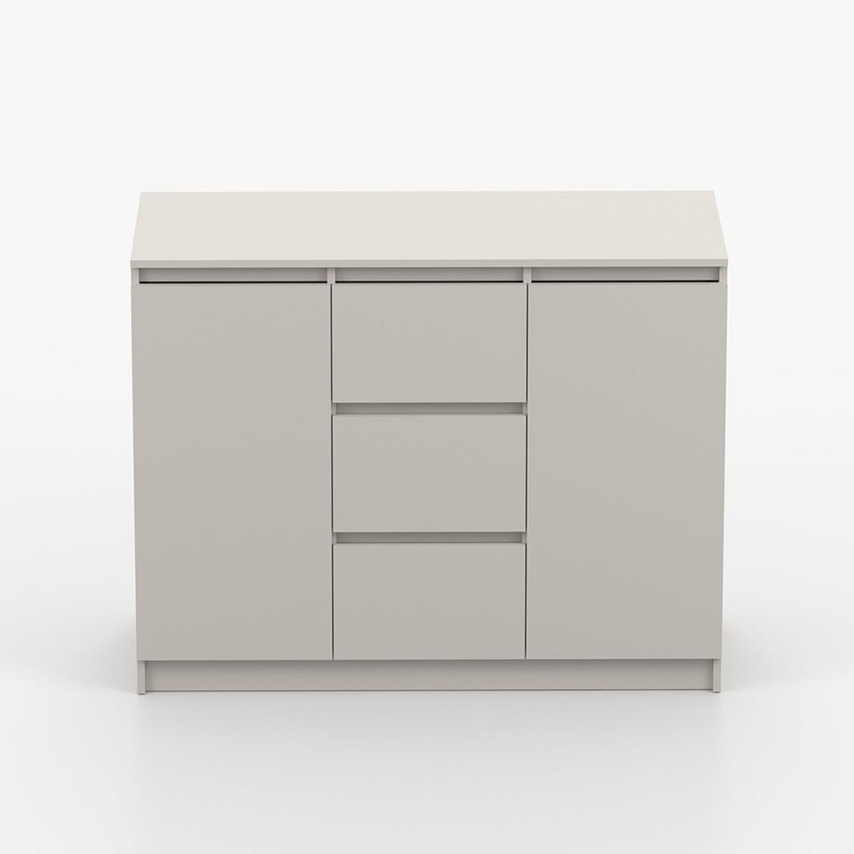 KOMMODE SOLO 2D3S II 120 cm Kaschmir/Kaschmir, 2-türig, drei Schubladen, grifflos - Kaschmir, Holzwerkstoff (120/86/42cm) - imoebel24
