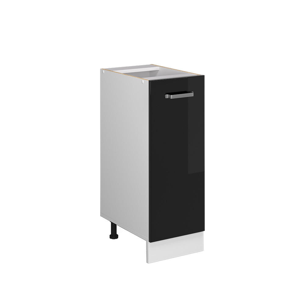 APOTHEKERSCHRANK R-Line Schwarz Hochglanz 30 cm ohne AP - Schwarz Hochglanz/Schwarz, Holzwerkstoff (30/81.6/46cm) - Vicco