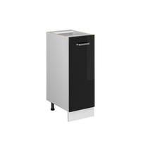 UNTERSCHRANK R-Line Schwarz Hochglanz 30 cm mit Tür, ohne AP - Schwarz Hochglanz/Weiß, Holzwerkstoff (30/81.6/46cm) - Vicco