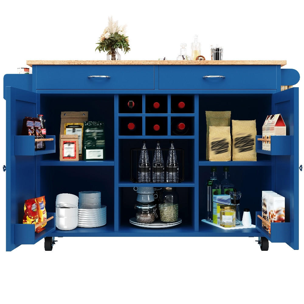 Rolipo Kücheninsel Blau 45x92x102 cm