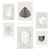 POSTER Set Mit 6 Schwarze Und Beige Abstrakte Kunst A3 & A4 Rahmenlos - Klar, Papier (29/3cm) - Nacnic