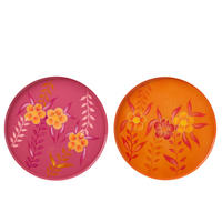 DEKO TABLETT BLUMEN (2ER SET) - Orange, Metall (35/2cm) - J-Line