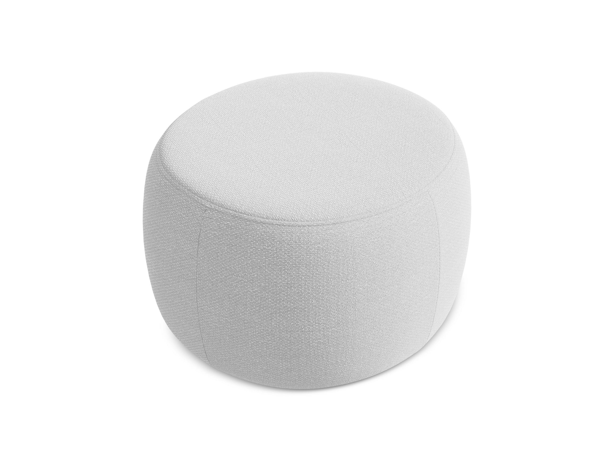 POUF Bouclé Stoff Grau - Silberfarben/Schwarz, Kunststoff/Textil (76/44/67cm) - Makamii