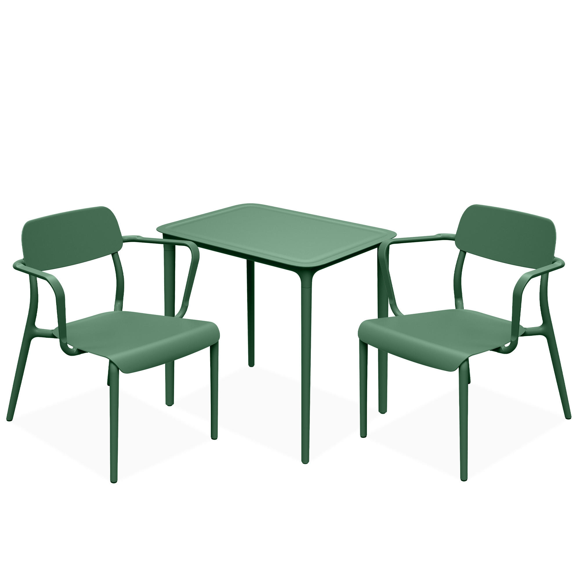 GARTENMÖBEL-SET GALIO, 3-tlg - Grün, Kunststoff - KONSIMO®