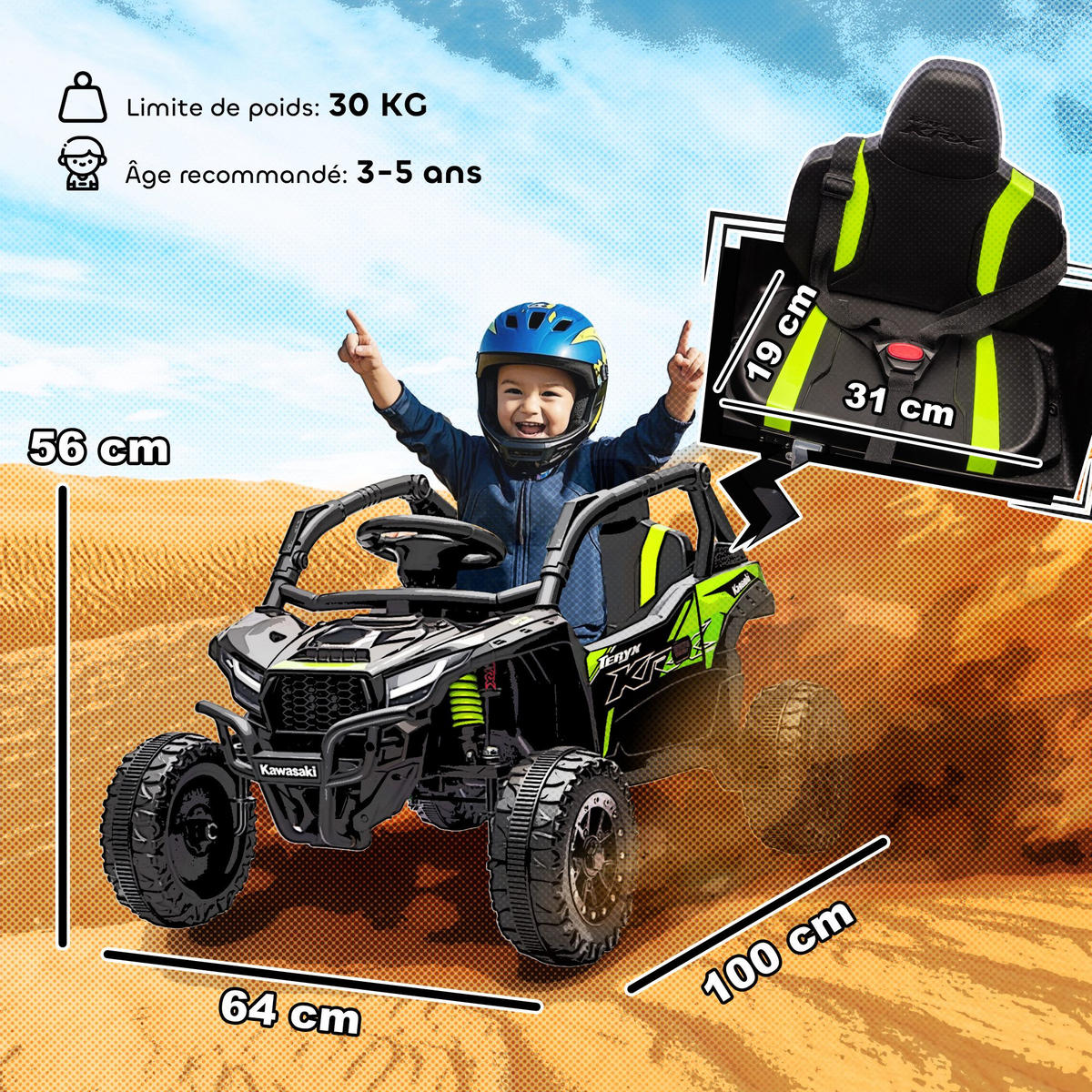 ELEKTRO-UTV DE-13105 2,4G Fernbedienung Schwarz - Schwarz, Kunststoff (100/64/56cm) - ComfortXL