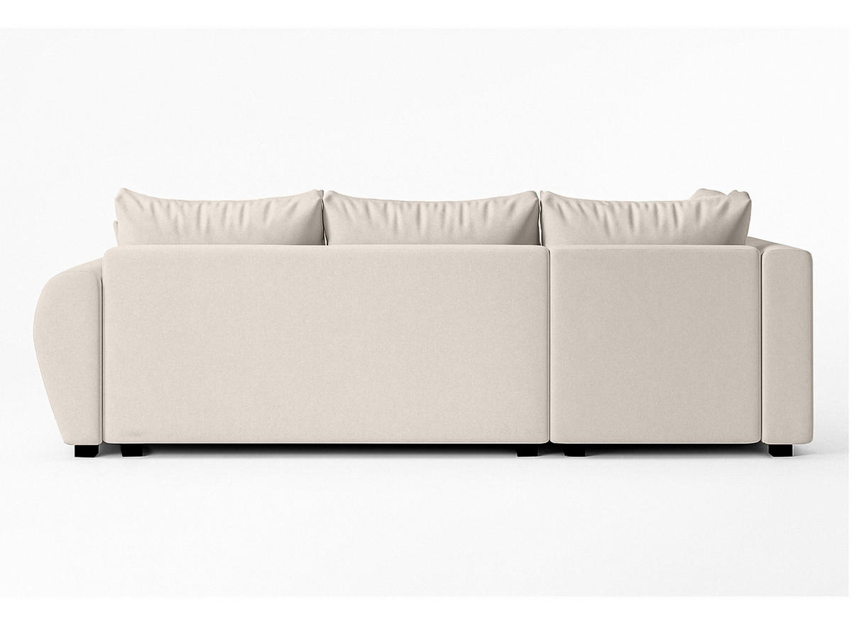 ECKSOFA L Form Malatya MAX Beige 246/145/82 cm stilvolle mit Schlaffunktion L - Beige/Schwarz, Kunststoff/Textil (175/235cm) - AX Living