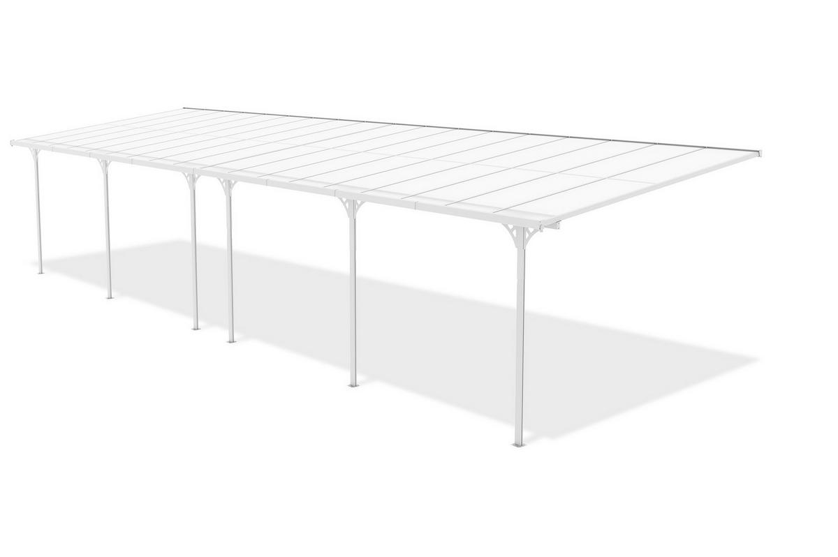 PERGOLA / CARPORT Kleo Weiß 11m x 3m - Weiß, Metall (1112/270/300cm) - Cazeboo