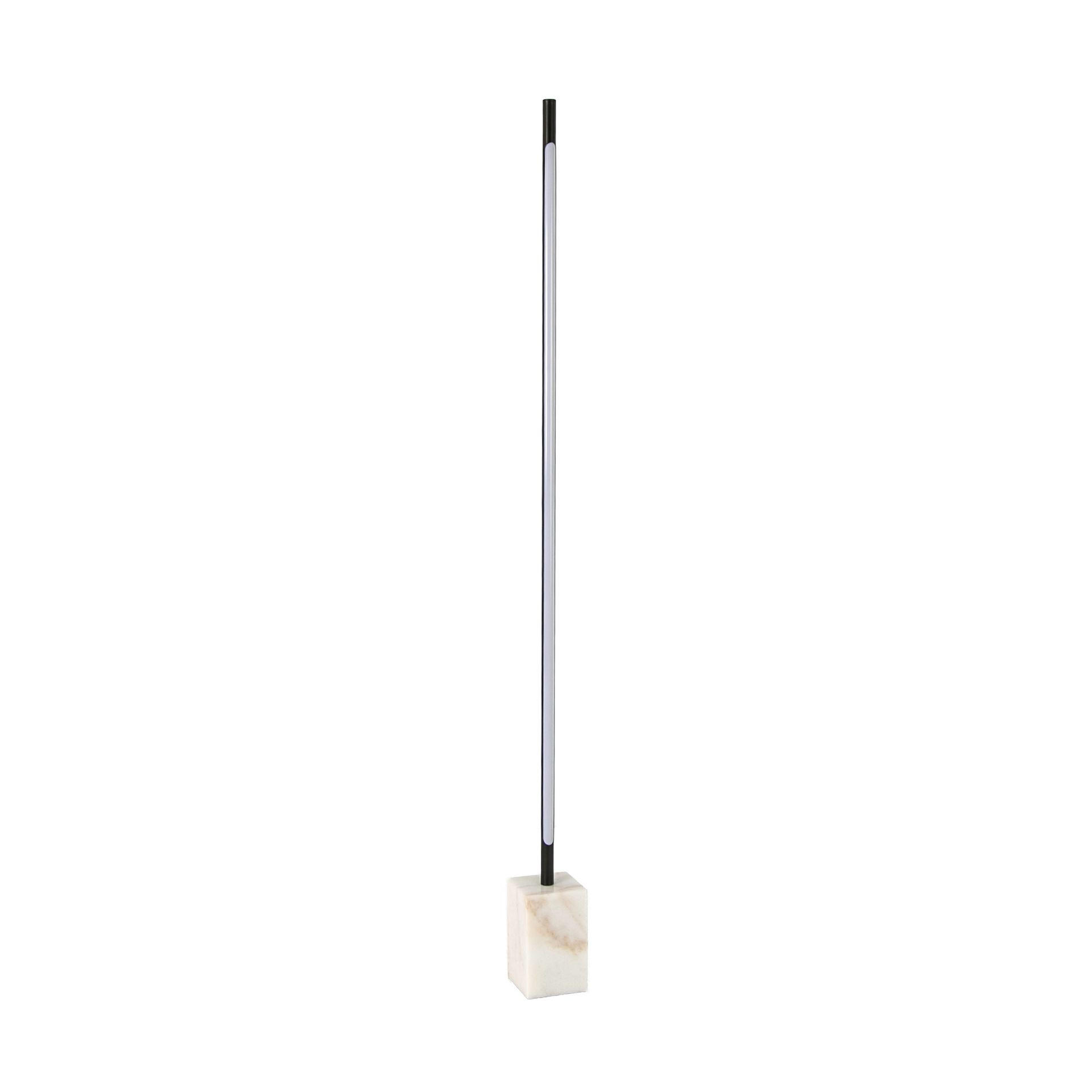STEHLEUCHTE aus schwarzem Stahl mit Sockel aus Porzellanmarmor 12/12/163 cm - Schwarz, Keramik/Metall (12/12/163cm) - The Lumine