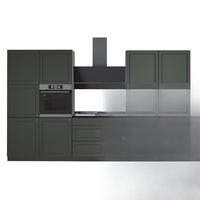 KÜCHENZEILE Fame-Line, Grün-Gold Landhaus/Anthrazit, 340 cm, AP Anthrazit - Anthrazit/Grün, Holzwerkstoff (340/206.8/60cm) - Vicco