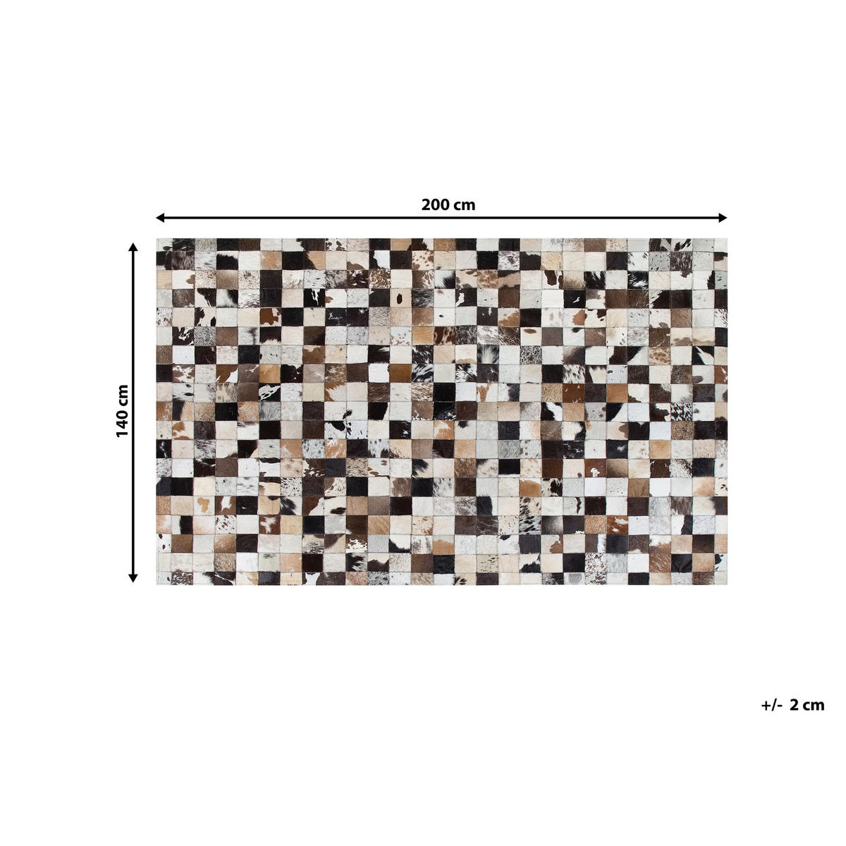 KURZFLOR-TEPPICH Cerli 200/140 cm - Multicolor, Fell (140/200cm) - Beliani