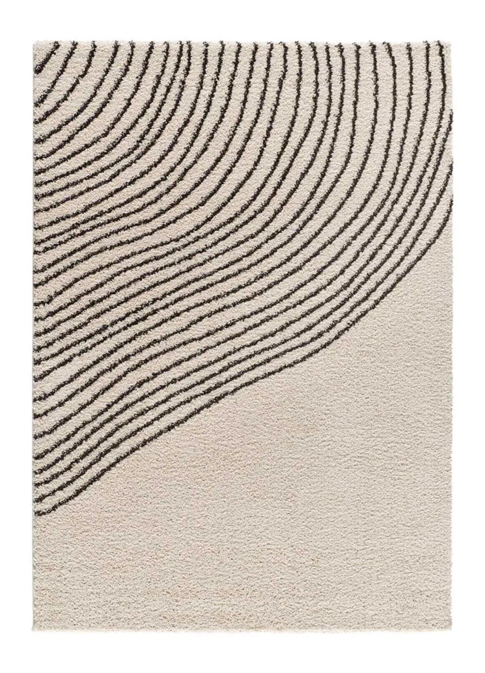 Atticgo Hochflorteppich Weiß, Schwarz 120x180 cm
