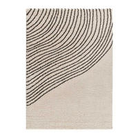 HOCHFLORTEPPICH Weiß / Schwarz Lush 120/180 cm - Schwarz/Weiß, Naturmaterialien/Textil (120/180cm) - Atticgo