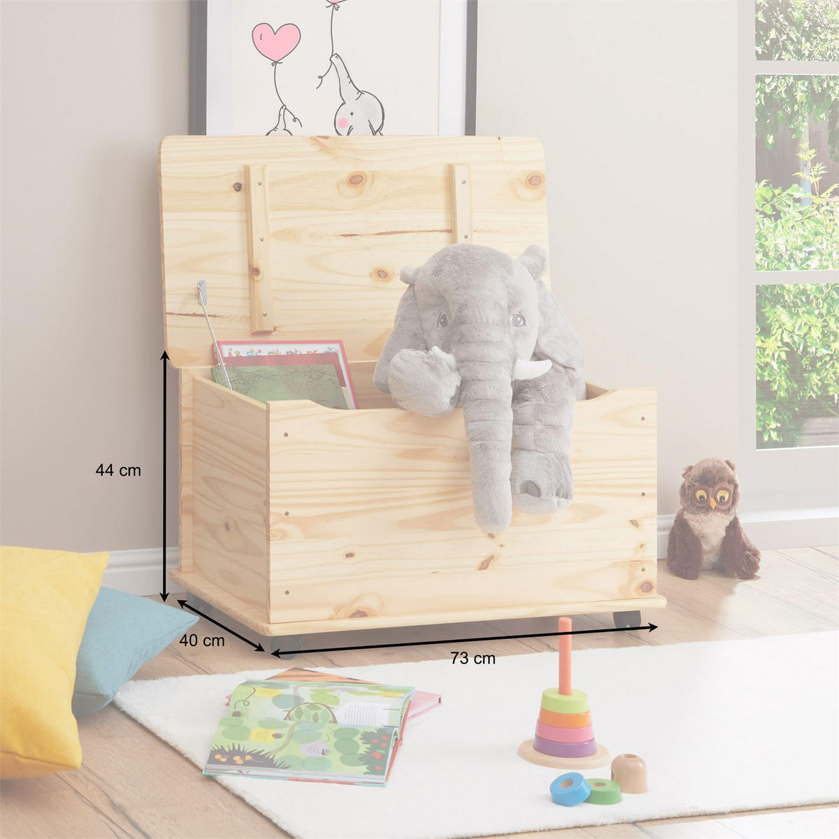 SPIELZEUGTRUHE ELISA natur - Naturfarben, Holz (73/45/40cm) - IDIMEX