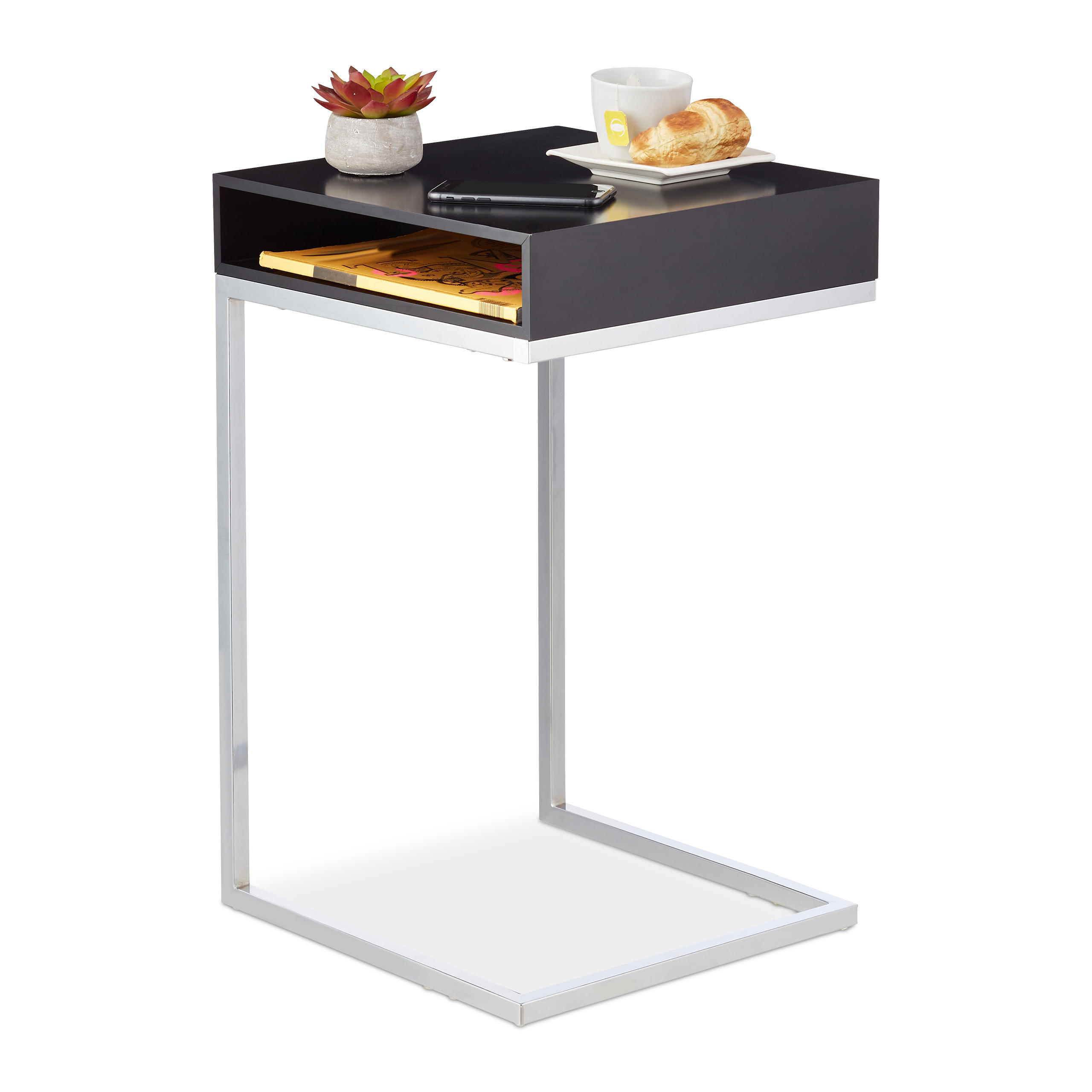 BEISTELLTISCH - Multicolor, Holzwerkstoff/Metall (38/37/63cm) - Relaxdays