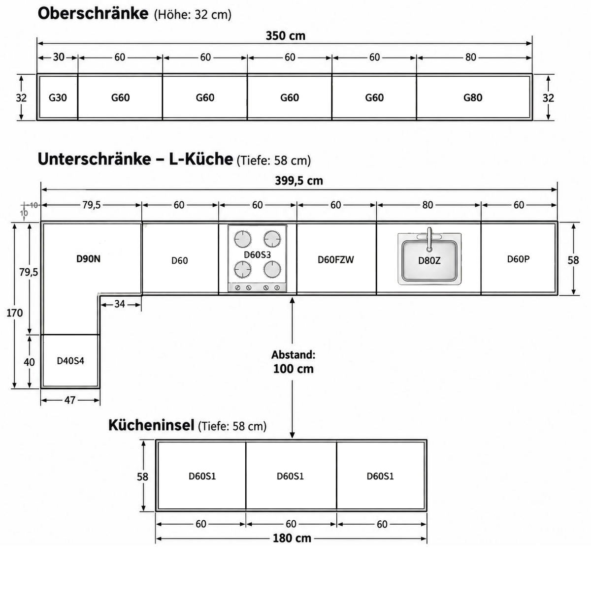 L-KÜCHE mit Insel Velmora Weiß Hochglanz – 410 × 130 cm + Insel 180 cm – KÜ-AS-019 – Weiß - Weiß, Holzwerkstoff (410/212/58cm) - ROYAL24_MARKT