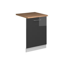 GESCHIRRSPÜLBLENDE Fame-Line Anthrazit Hochglanz 60 cm , AP Eiche - Schwarz Hochglanz/Anthrazit, Holzwerkstoff (60/81.8/1.6cm) - Vicco