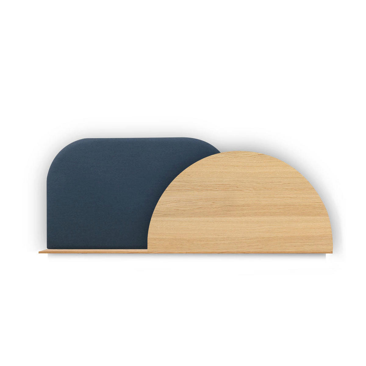 KOPFTEIL Alba mit Licht 160cm - Eichefarben/Grau, Holz/Textil (160/60/14cm) - Woodendot