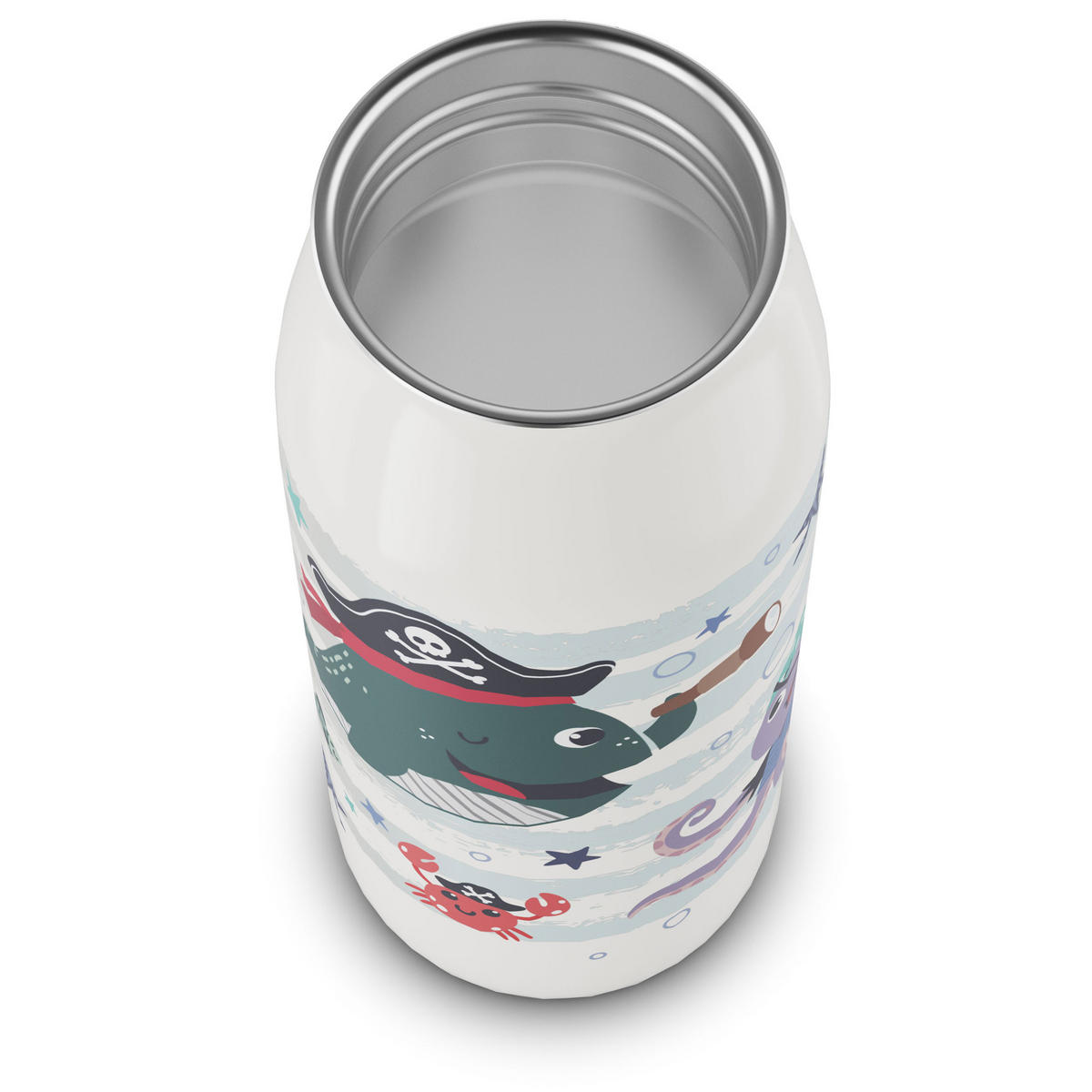 ISOLIER-TRINKFLASCHE KIDS ISO BOTTLE brave pirates 350 ml - Weiß/Grün, Metall (0.35L) - Alfi