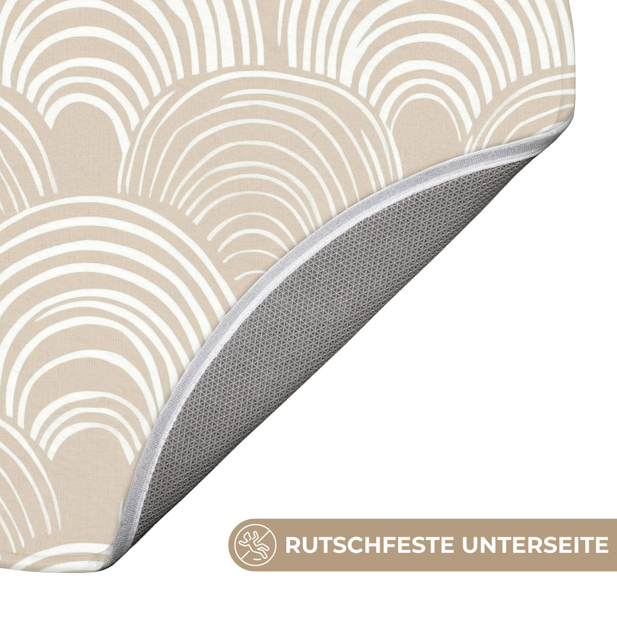 KOUPELNOVÁ PŘEDLOŽKA Vlny - Textura - Béžová 70x70 cm - kašmírová, textil/plast (70/70cm) - OnlyWow