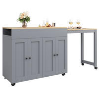 BARTISCH ausziehbar 117-180 x 50 x 94,6 cm Grau - Grau, Holz (50/94.5/180cm) - Beauniv