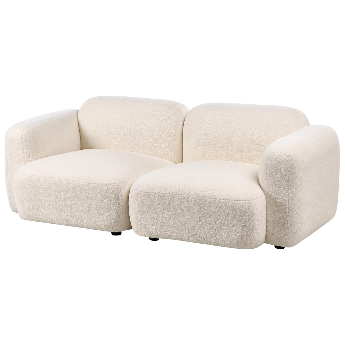 3-SITZER-SOFA Bouclé Cremeweiß Afoss - Creme, Textil (195/71/94cm) - Beliani