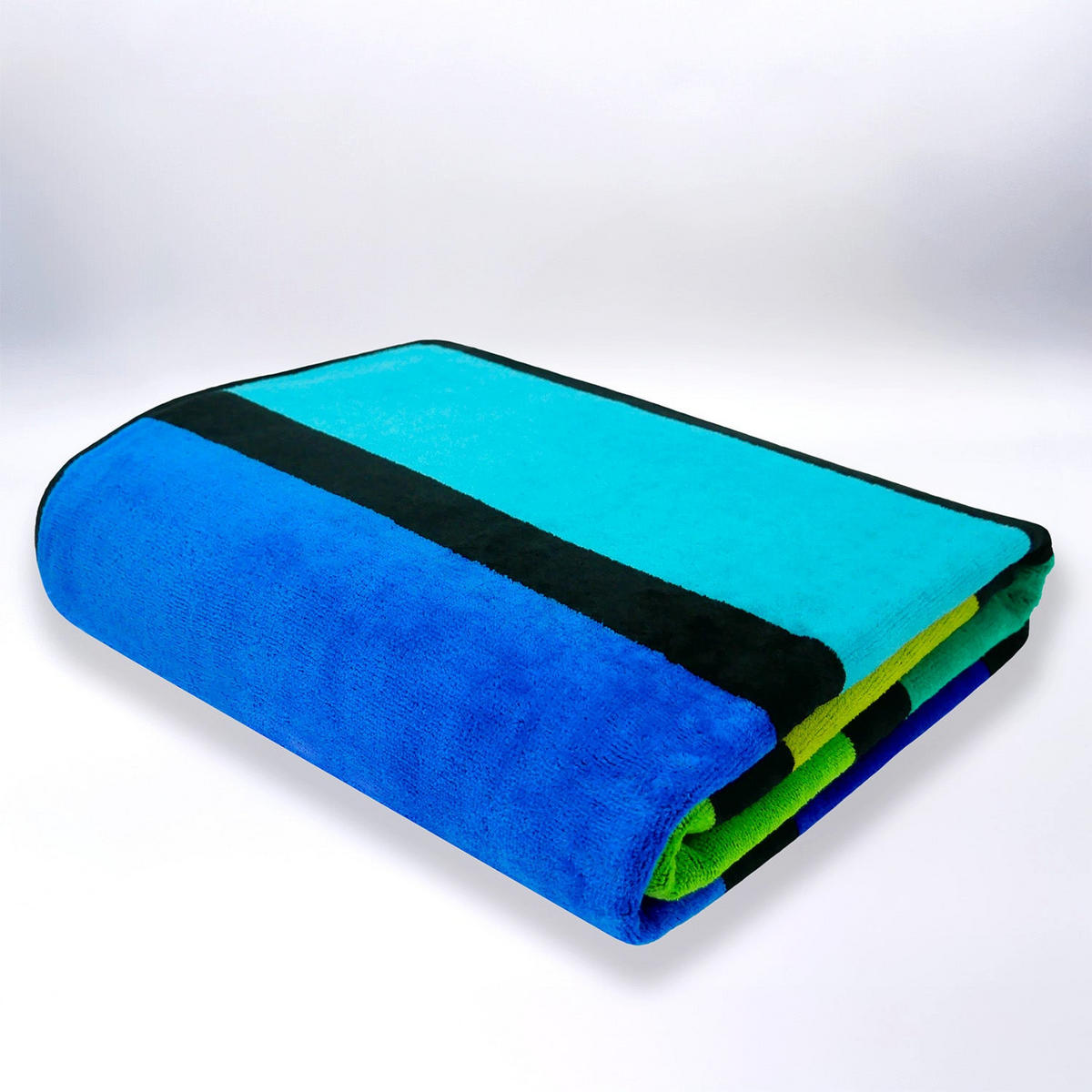 STRANDTUCH aus Veloursfrottee Jacquard Grün 140x180 400g/m² - Happy Men XL - Grün, Textil (140/180cm) - LE COMPTOIR DE LA PLAGE