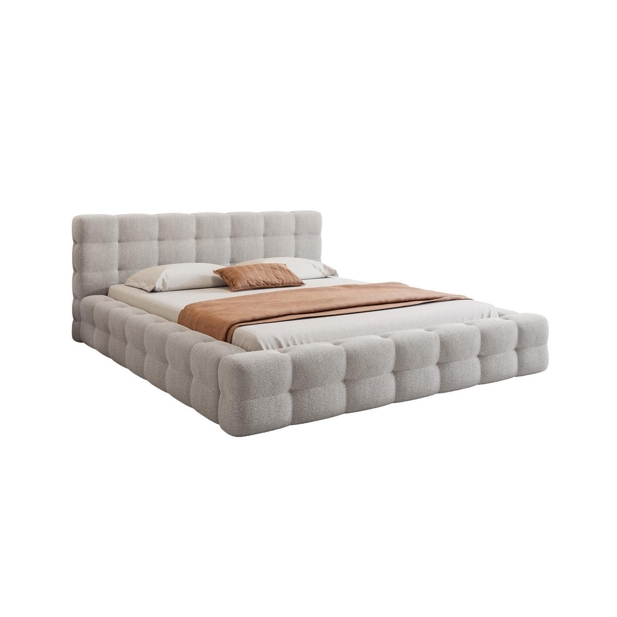 POLSTERBETT Calida 160x200 cm, Grau - Grau, Textil (160/200cm) - Fedve