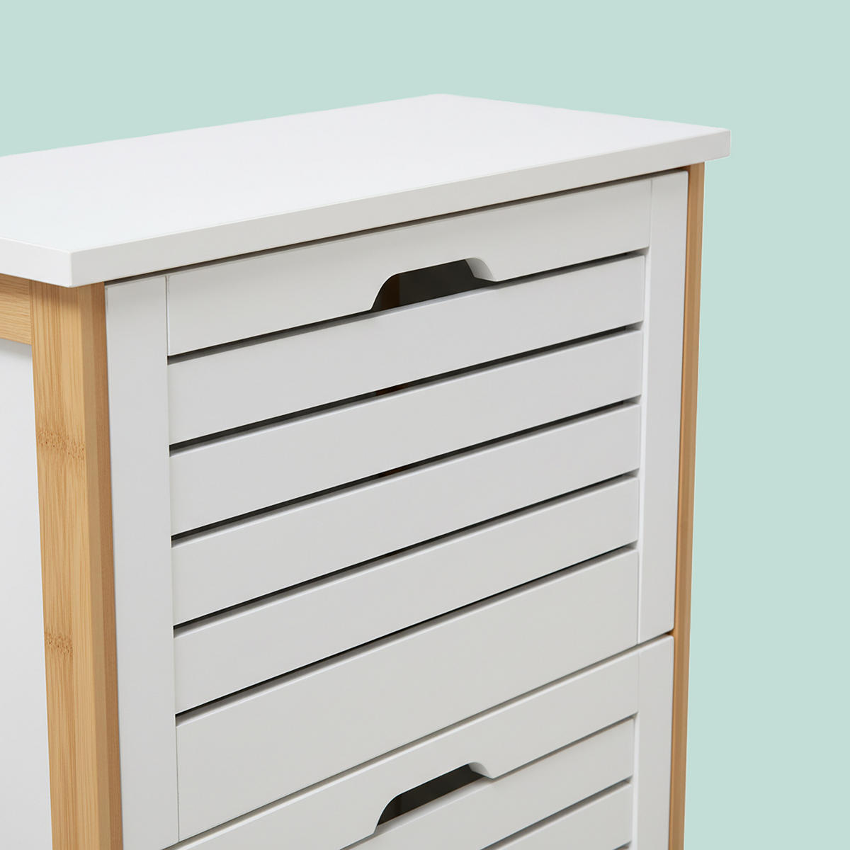 BOTNÍK - biela, drevo/kompozitné drevo (53/108.5/19cm) - Relaxdays