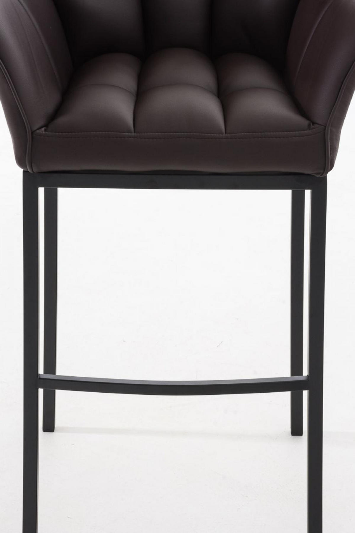 BARHOCKER 2er Set Lederlook braun - Schwarz/Braun, Textil/Metall (64/110/48cm) - CLP