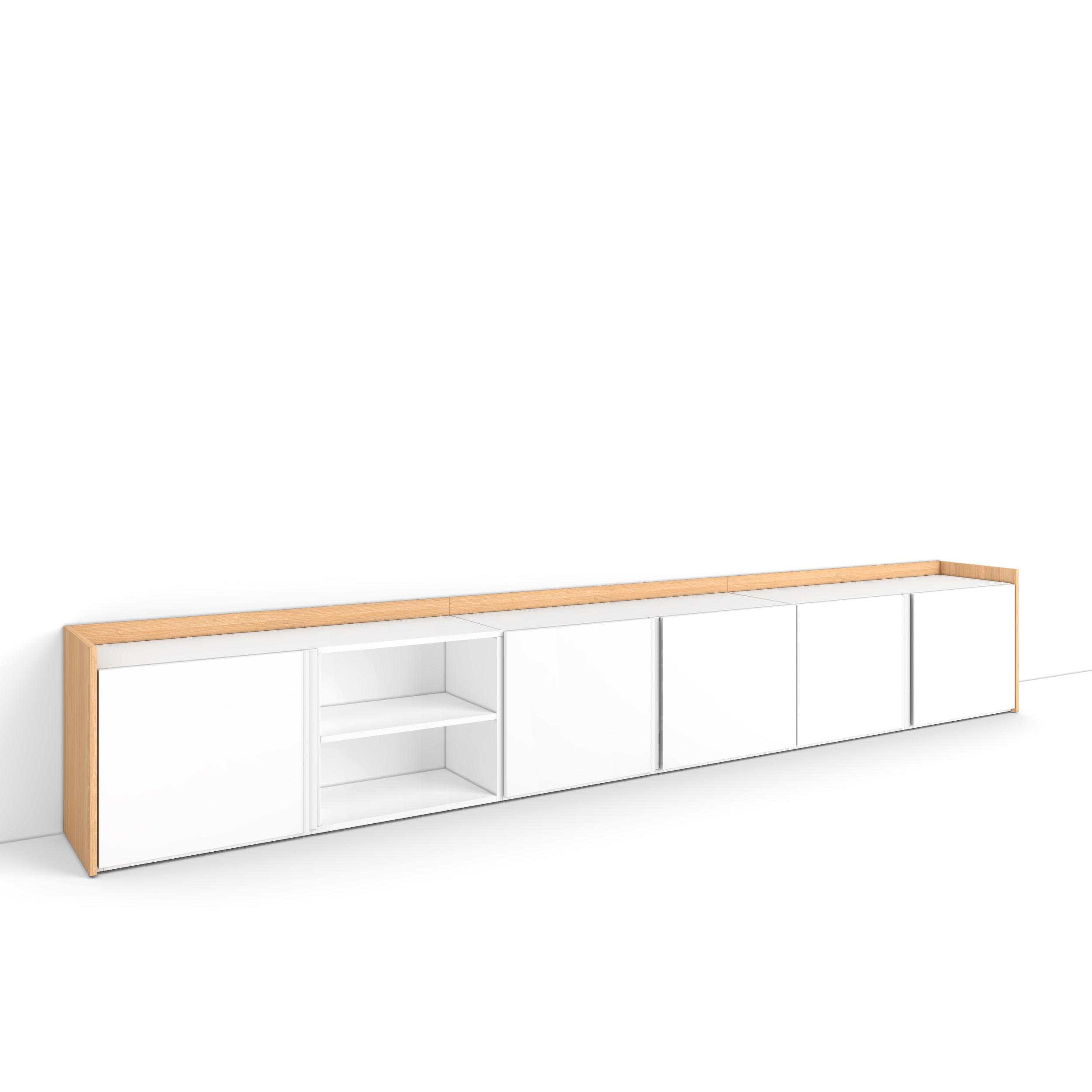 Skraut Home Lowboard, Weiß 309x50x35 cm