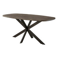 ESSTISCH BRONVIK GRANDE Dänisch-Ovaler Tisch in Liquid-Metall Bronze - Braun, Holz (180/90/77cm) - alesvelt