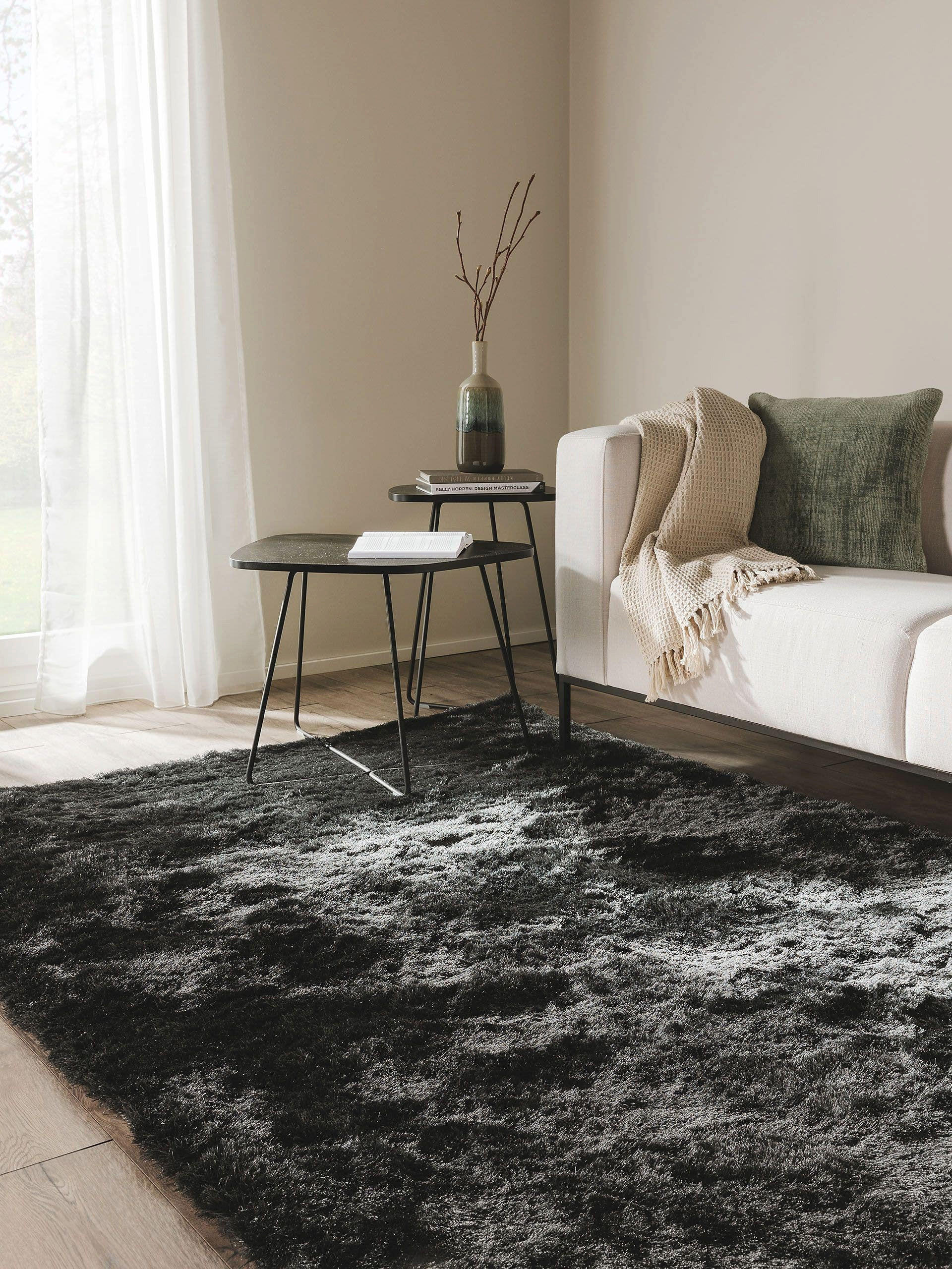 HOCHFLORTEPPICH Whisper Anthrazit 140x200 cm - Anthrazit, Textil (140/200cm) - benuta Nest