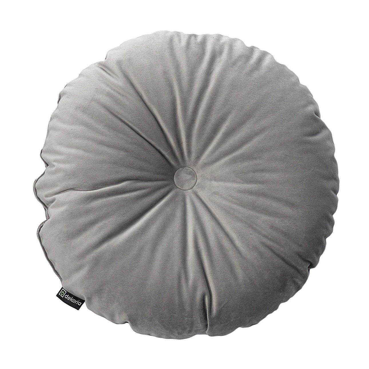 KISSEN Velvet rund, grau, 37cm - Grau, Textil (37cm) - Dekoria