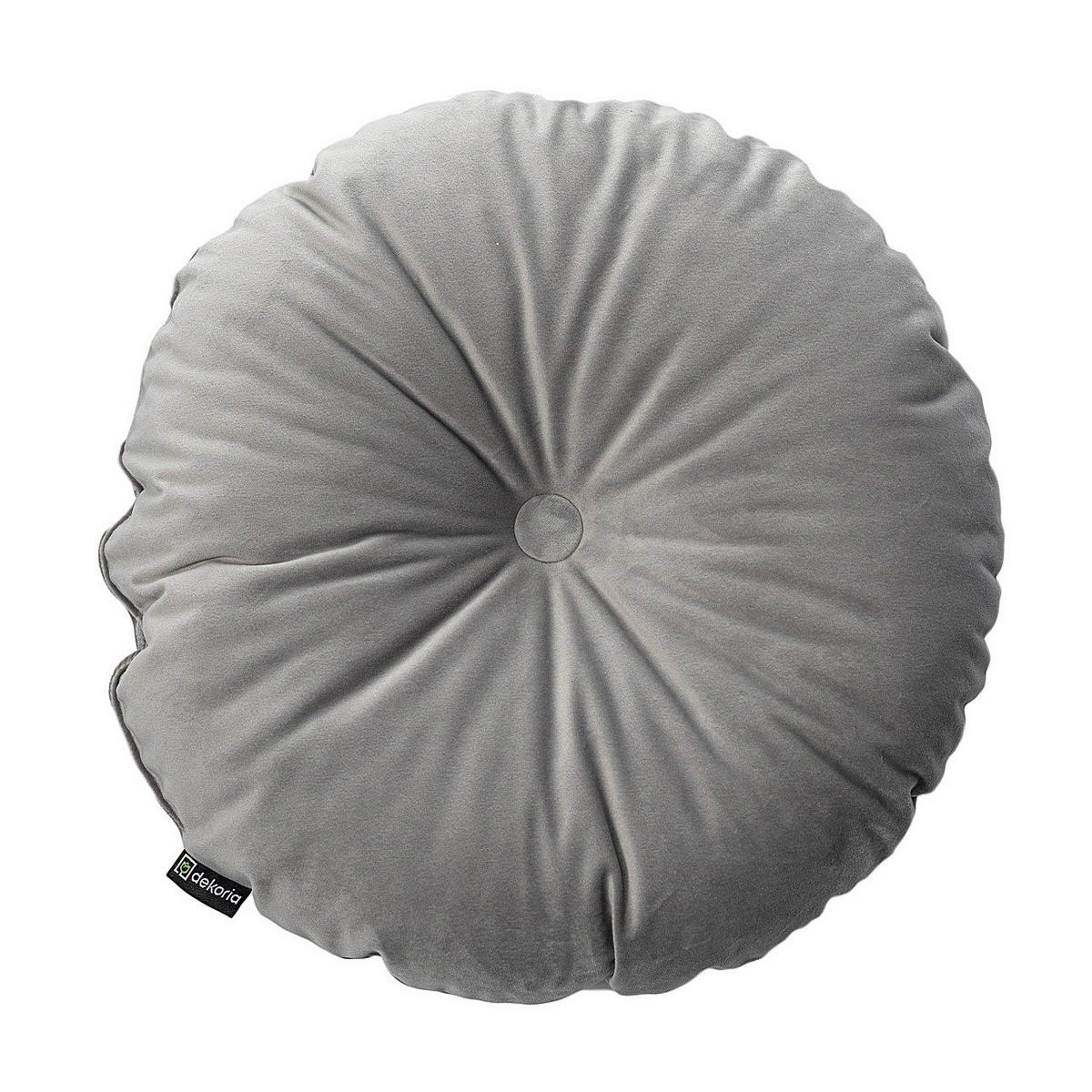 KISSEN Velvet rund, grau, 37cm - Grau, Textil (37cm) - Dekoria